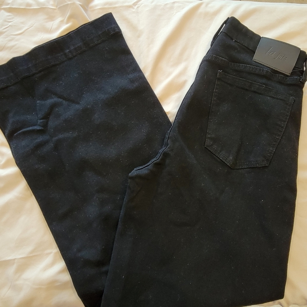 La Joie Wide Leg Black Denim Jeans Size 8